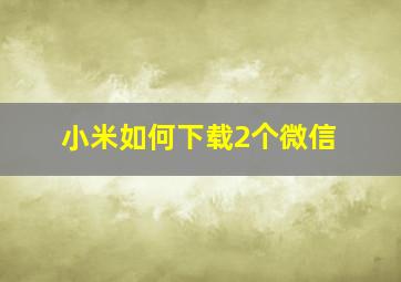 小米如何下载2个微信