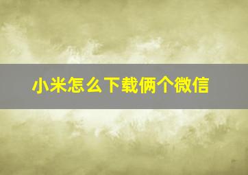 小米怎么下载俩个微信