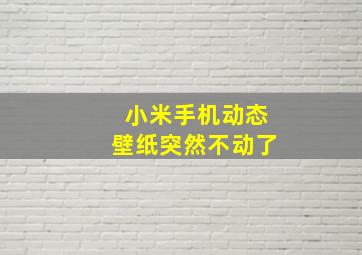 小米手机动态壁纸突然不动了