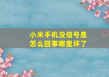 小米手机没信号是怎么回事哪里坏了