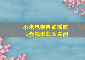 小米电视自动播放u盘视频怎么关闭