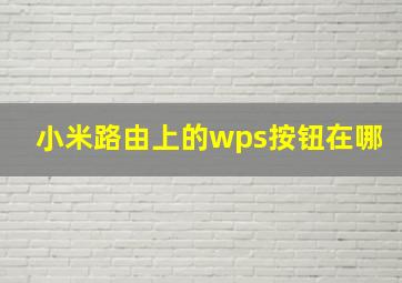 小米路由上的wps按钮在哪