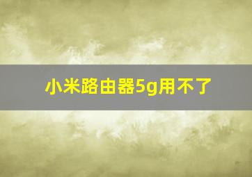 小米路由器5g用不了