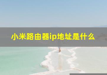 小米路由器ip地址是什么