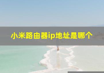 小米路由器ip地址是哪个