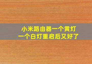 小米路由器一个黄灯一个白灯重启后又好了