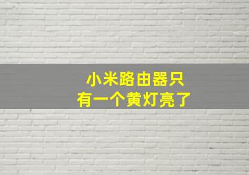 小米路由器只有一个黄灯亮了