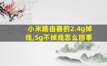 小米路由器的2.4g掉线,5g不掉线怎么回事