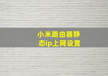 小米路由器静态ip上网设置