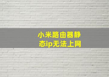 小米路由器静态ip无法上网