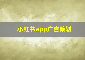 小红书app广告策划