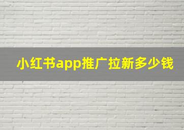 小红书app推广拉新多少钱