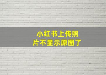 小红书上传照片不显示原图了