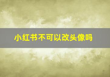 小红书不可以改头像吗