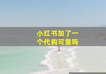 小红书加了一个代购可靠吗