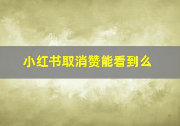 小红书取消赞能看到么