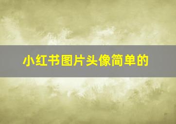 小红书图片头像简单的