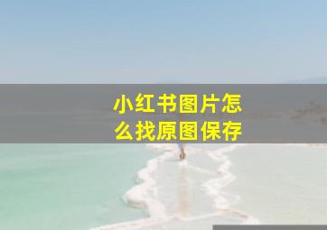 小红书图片怎么找原图保存