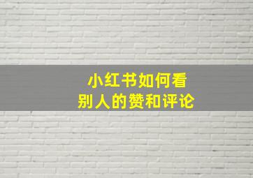 小红书如何看别人的赞和评论