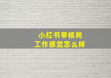 小红书审核岗工作感觉怎么样