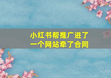 小红书帮推广进了一个网站牵了合同