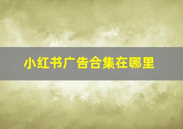 小红书广告合集在哪里