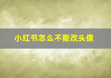 小红书怎么不能改头像