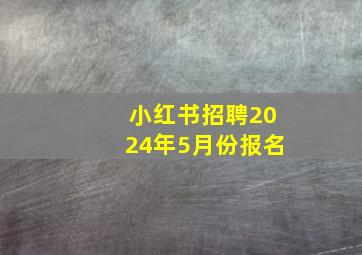 小红书招聘2024年5月份报名