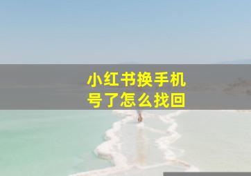 小红书换手机号了怎么找回