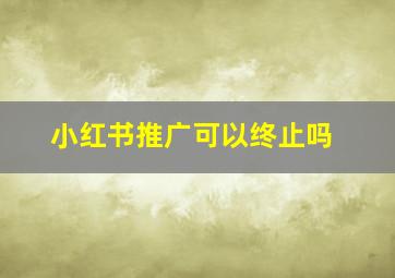 小红书推广可以终止吗