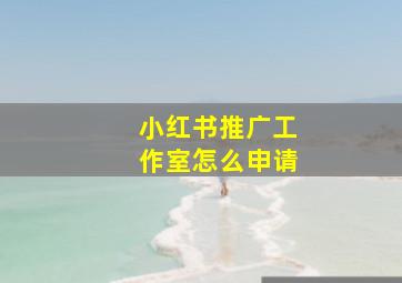 小红书推广工作室怎么申请