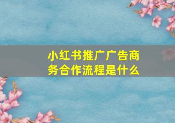 小红书推广广告商务合作流程是什么