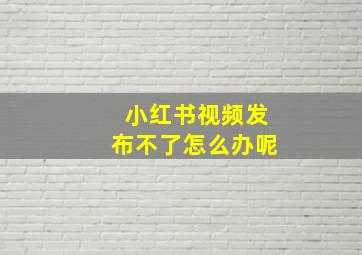 小红书视频发布不了怎么办呢