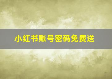 小红书账号密码免费送