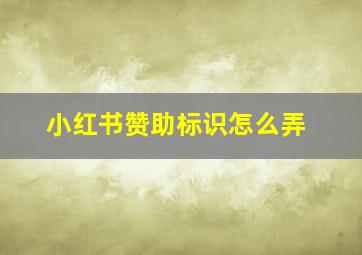 小红书赞助标识怎么弄