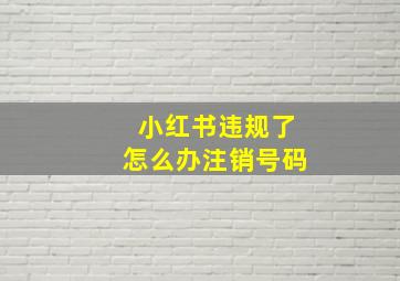 小红书违规了怎么办注销号码