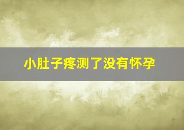 小肚子疼测了没有怀孕