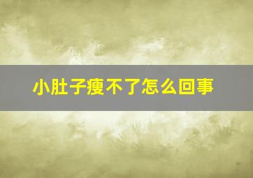 小肚子瘦不了怎么回事