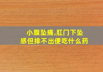 小腹坠痛,肛门下坠感但排不出便吃什么药