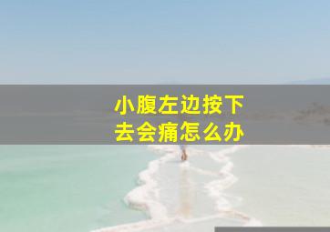 小腹左边按下去会痛怎么办