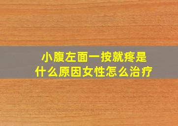 小腹左面一按就疼是什么原因女性怎么治疗