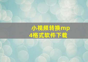 小视频转换mp4格式软件下载