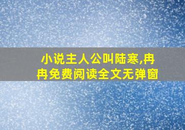 小说主人公叫陆寒,冉冉免费阅读全文无弹窗