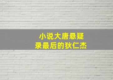 小说大唐悬疑录最后的狄仁杰