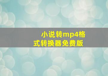 小说转mp4格式转换器免费版