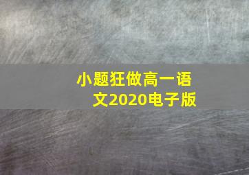 小题狂做高一语文2020电子版