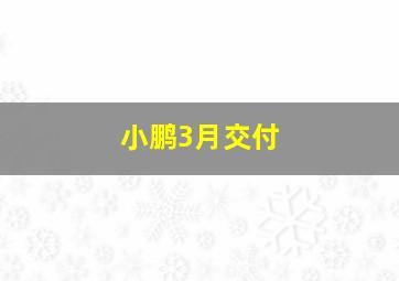 小鹏3月交付