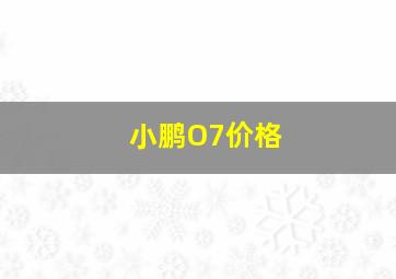 小鹏O7价格