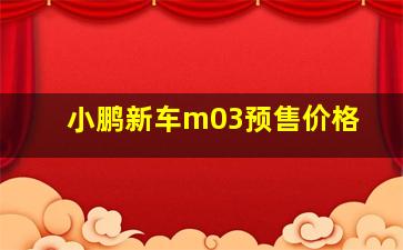 小鹏新车m03预售价格