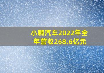 小鹏汽车2022年全年营收268.6亿元